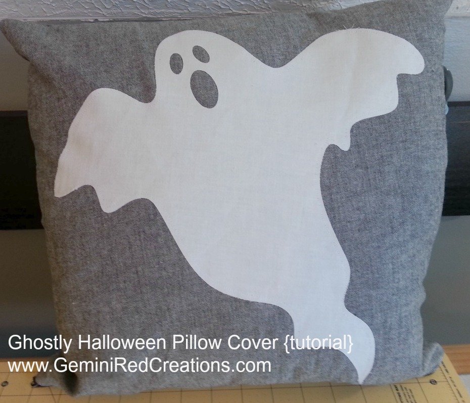 Ghostly Halloween Pillow Cover tutorial