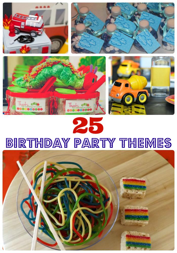 25 Birthday Party Themes Text