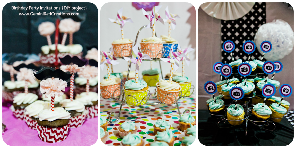 Birthday Party Invitations Cupcakes