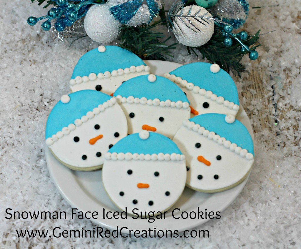 Snowman Face Iced Sugar Cookies (1)