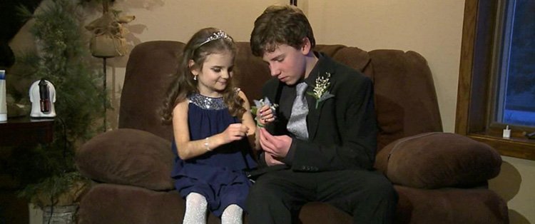 Teen takes sister to dance