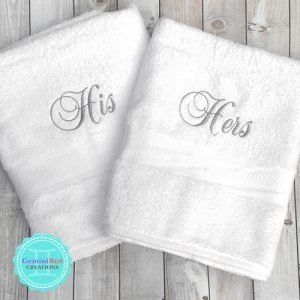 Custom bath towel sets {His & Hers, Mr & Mrs}