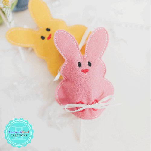 Easter Bunny Embroidered Lollipop Covers