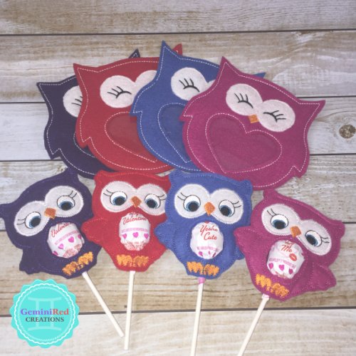 Owl Embroidered Lollipop Covers