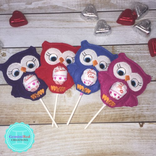 Owl Embroidered Lollipop Covers