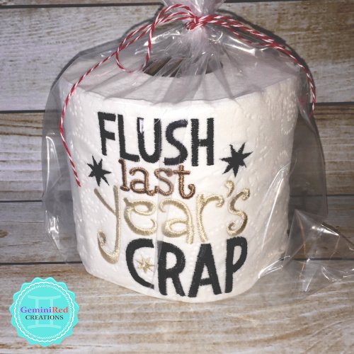 Embroidered Toilet Paper {New Year}