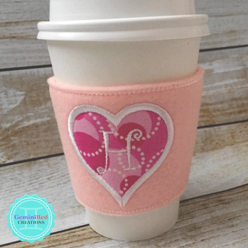Coffee Cup Wrap {Heart Monogram}