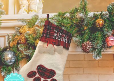 Dog Paw Monogrammed Christmas Stocking