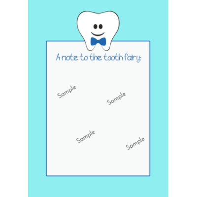 Tooth Fairy Note Cards - Bow Tie