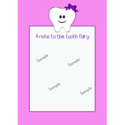 Tooth Fairy Note Cards - Bow