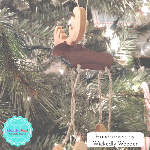 Hand-carved Moose Ornament {Wickedly Wooden}
