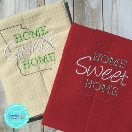 Home Sweet Home Embroidered Kitchen Towel