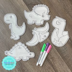 Coloring Flat Doodle Set – Dinosaurs