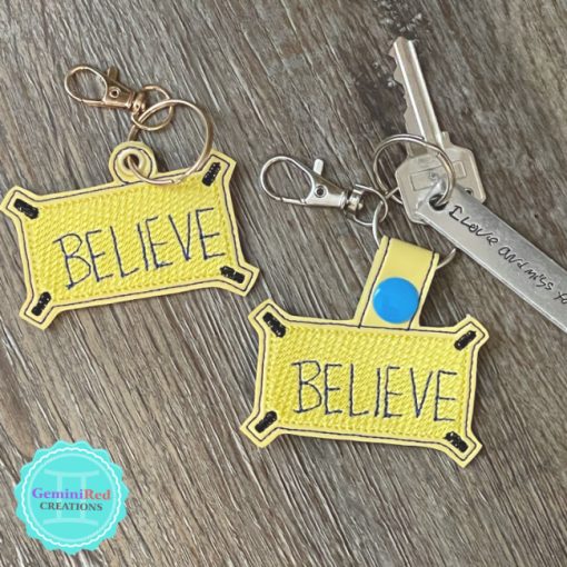 Believe Embroidered Key Fob