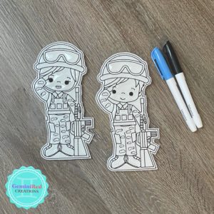 Coloring Flat Doodle Set - Soldiers